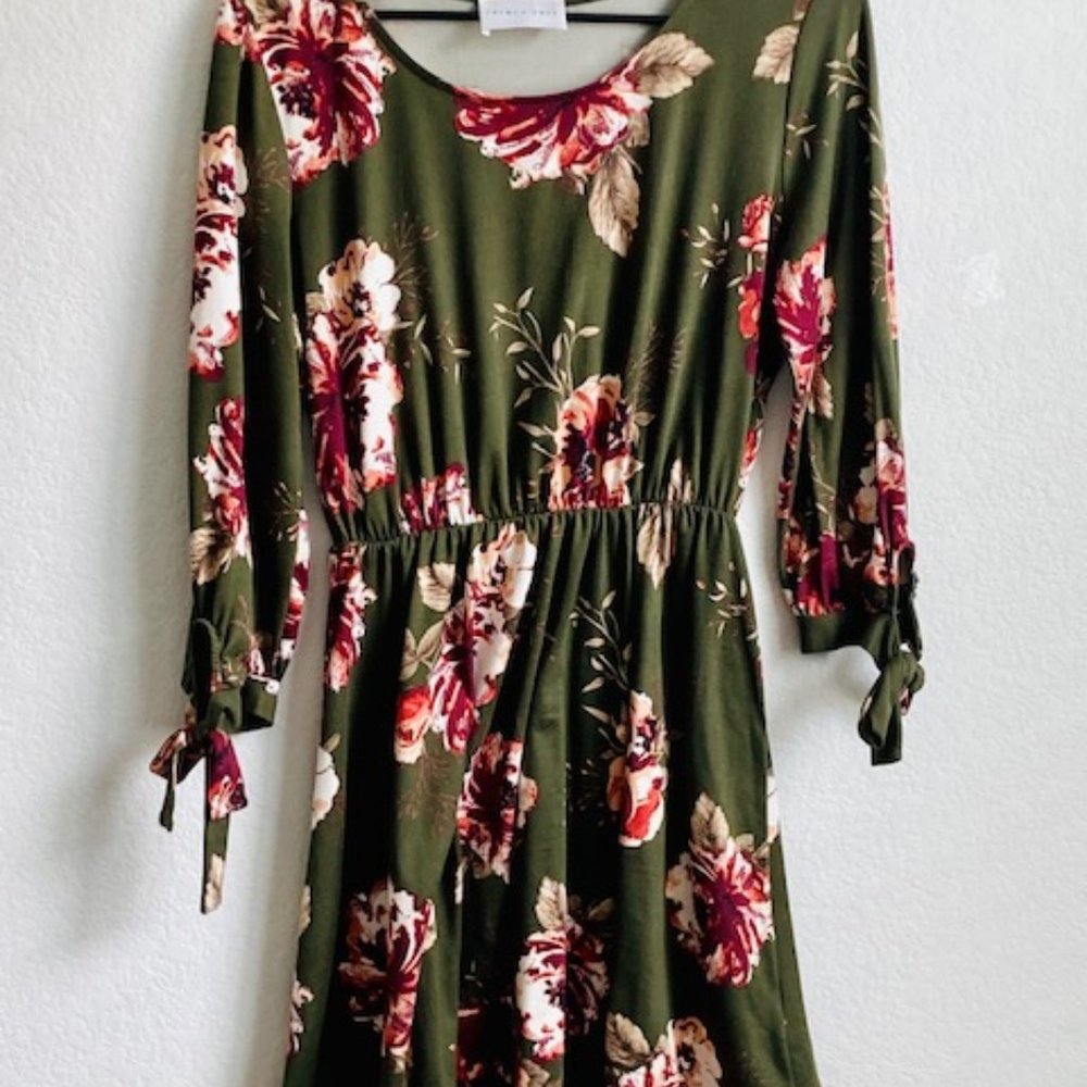 Women's Floral Long Sleeve Casual Tunic T-Shirt Dress